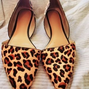 Size 9 J Crew Hair Calf Flats